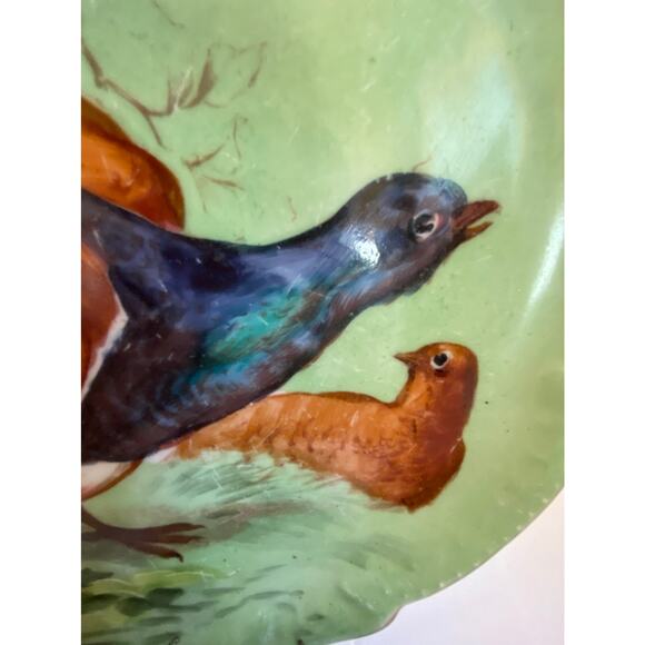 Antique Limoges Plate or Plaque signed LS&S Limoges France Pheasants - Picture 11 of 11